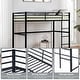 preview thumbnail 14 of 31, Metal Loft Bed Full with Guardrails, Flat Ladder, Kids, Teens, Adults