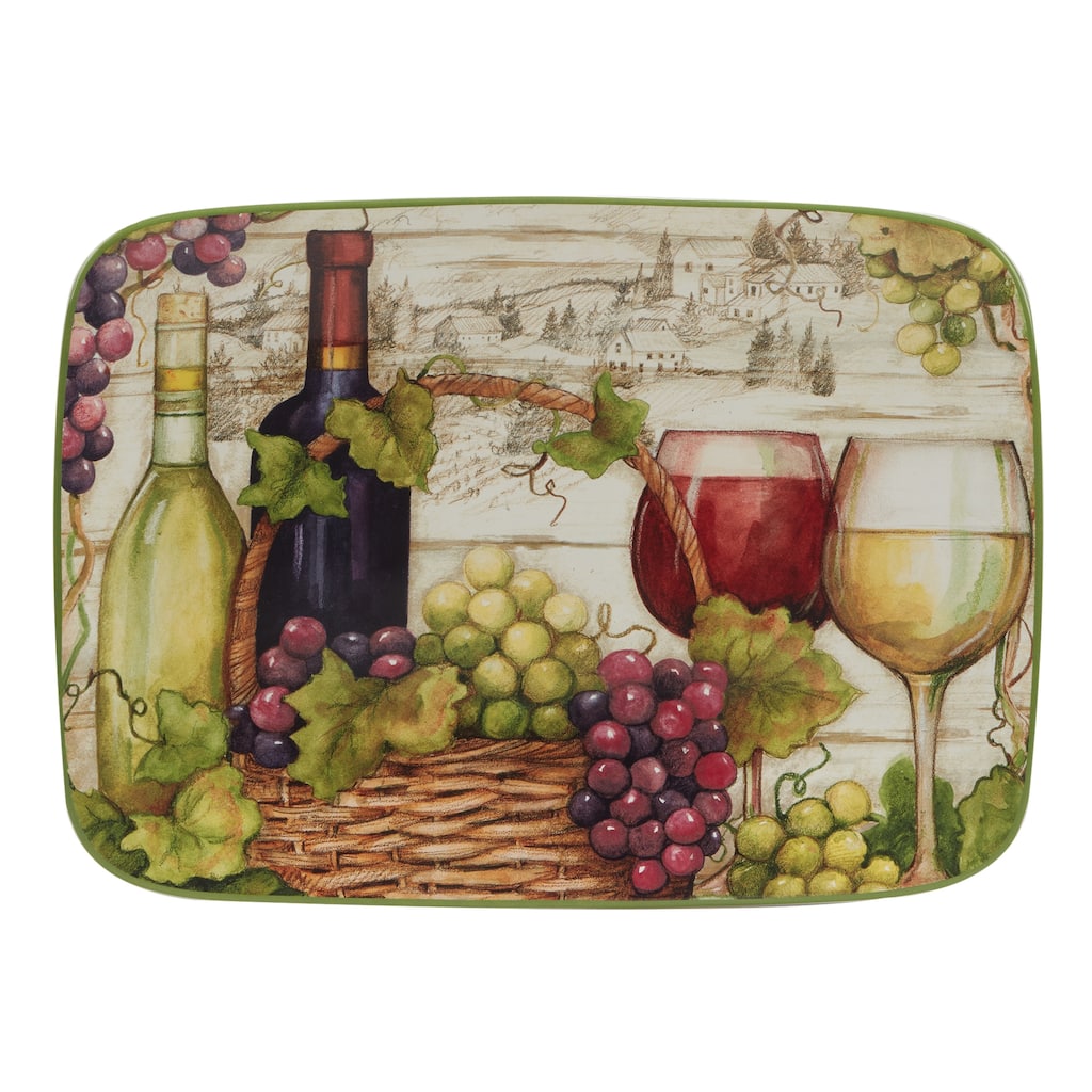 Certified International Meadow Brook Rectangular Platter 14" x 10" - 14" x 10"