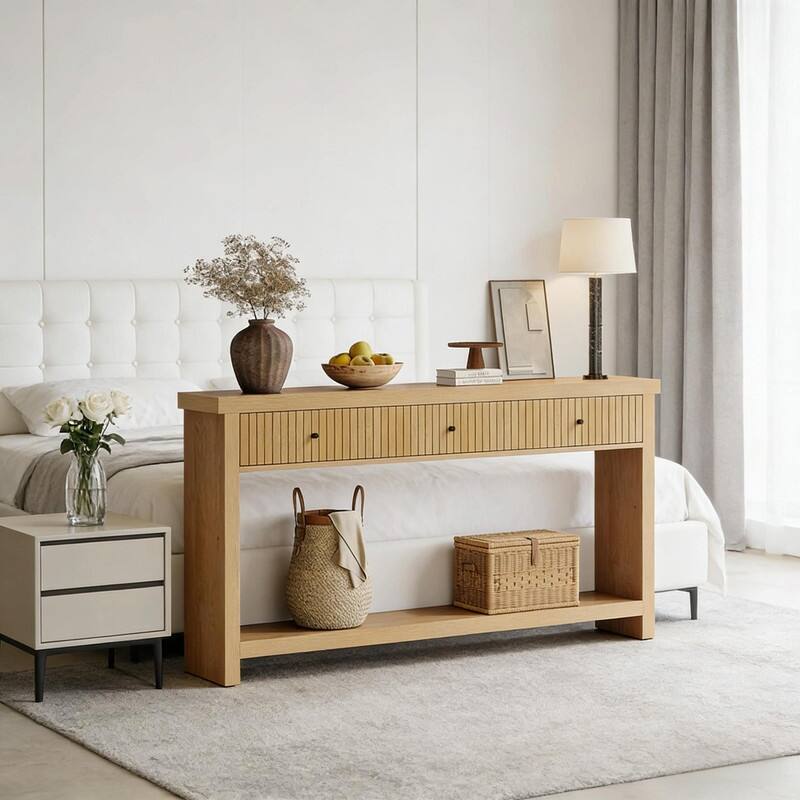 Modern Wooden Coffee Table - Long Sofa Table