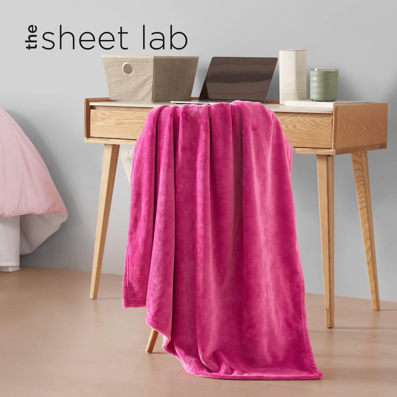 The Sheet Lab Solid Plush Throw Blankets