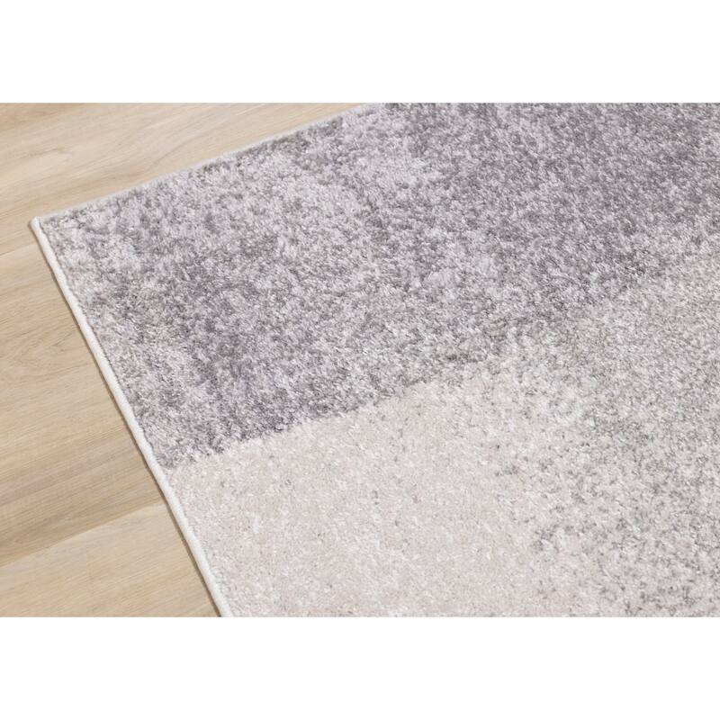 Flynn Collection - Grey Soft Blended Rectangles Rug