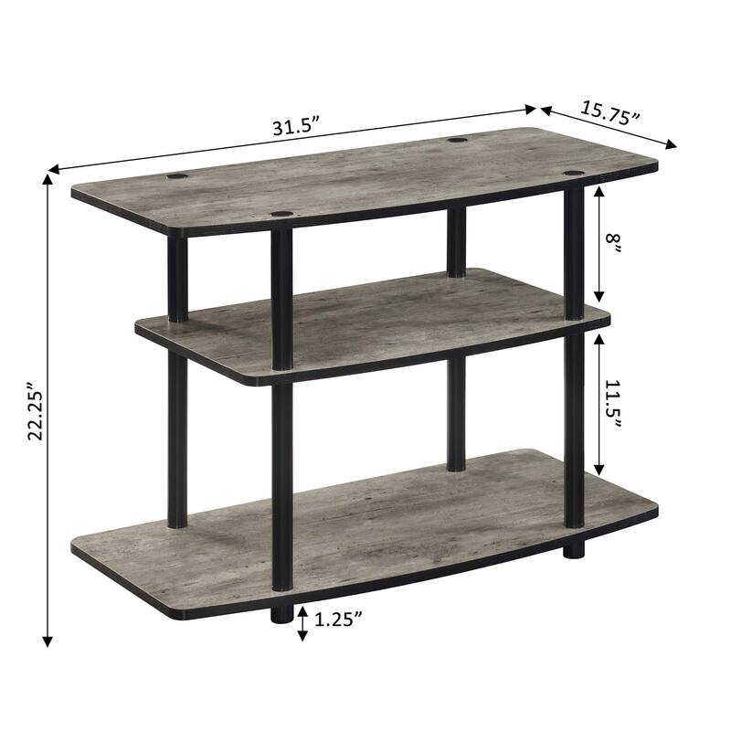 Convenience Concepts Designs2Go No Tools 3 Tier TV Stand