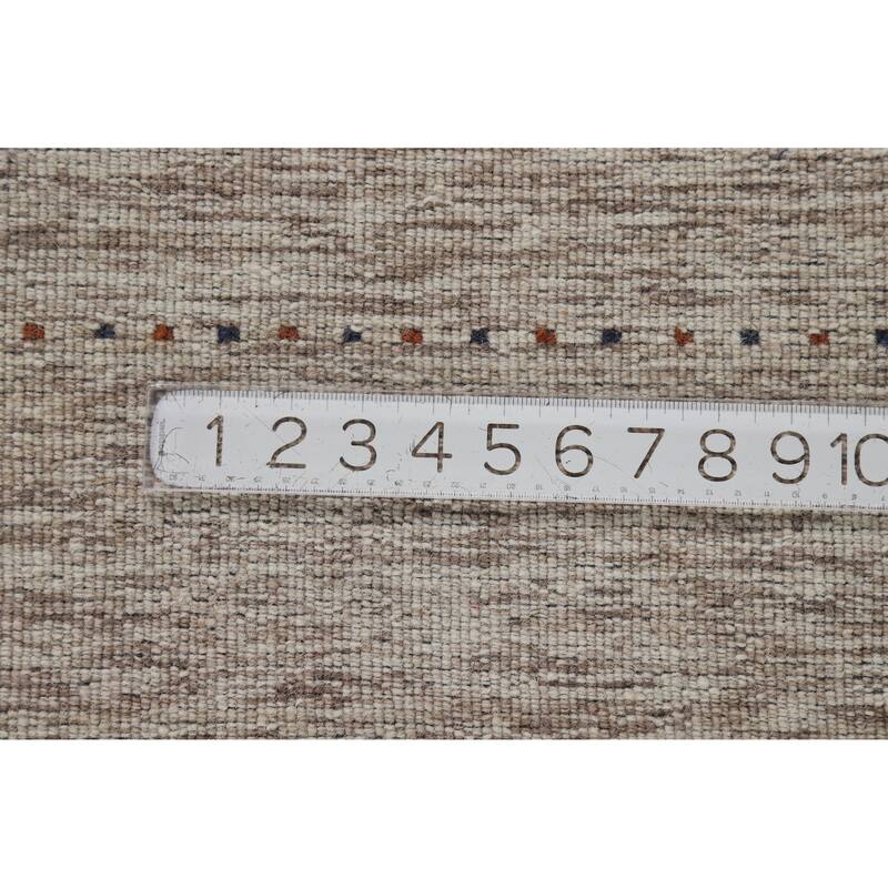 Hand Knotted Oriental 100% Wool Carpet Tribal Stripe Beige & Ivories Gabbeh Area Rug - 5' 9'' X 4' 0''