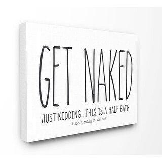 Stupell 'Get Naked' Funny Word Bathroom Canvas Wall Art - Multi-Color