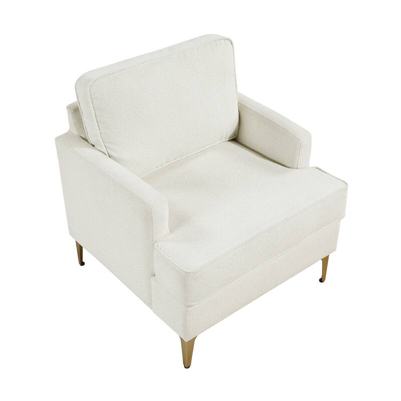 Grove 28.5" Chenille Accent Chair - Brushed Gold Finish Metal Legs
