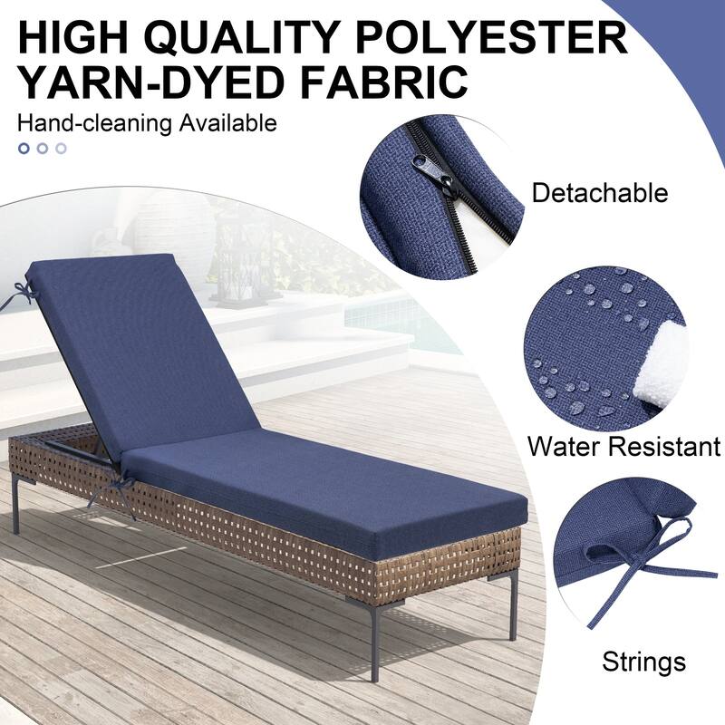 Outdoor Patio Chaise Lounge Chair Cushion