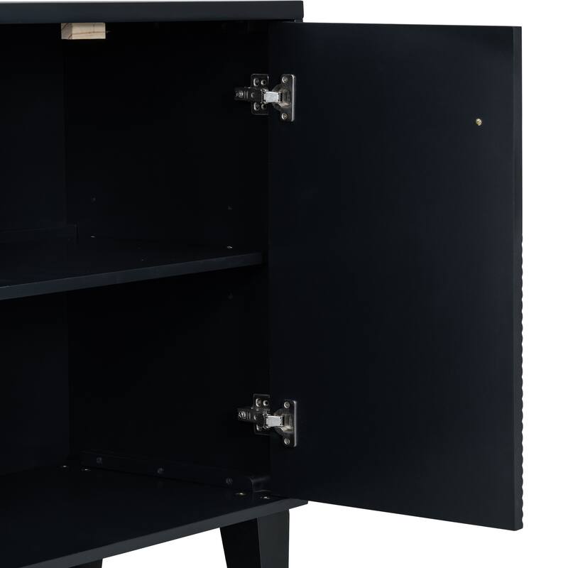 60" Buffet Cabinet Accent Sideboard wiith Adjustable Shelf, Black