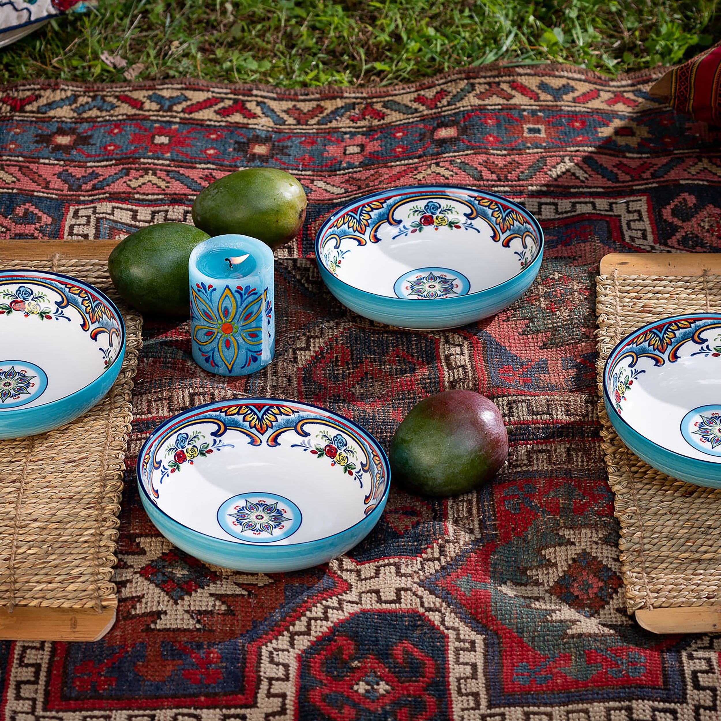 Euro Ceramica Zanzibar Pasta Bowl Set 40 oz Bed