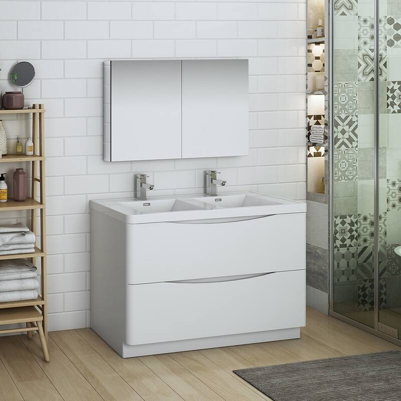 Fresca Tuscany 48" Free Standing Double Basin Vanity Set with Acrylic