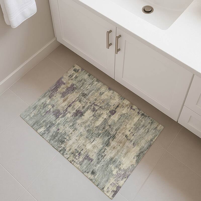 Premium Washable Super Soft Modern Chic Mayfield Rug - Sage - 1'8" x 2'6"