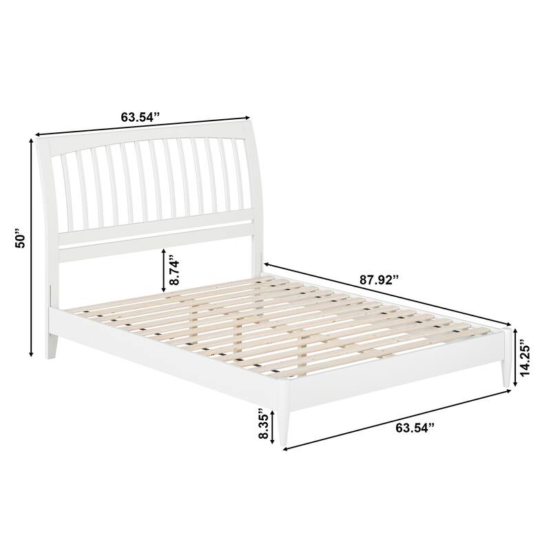 Orleans Solid Wood Low Profile Sleigh Platform Bed