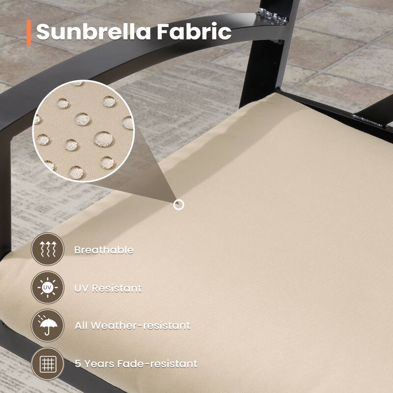 Pellebant Patio Aluminum Swivel Bar Stools with Sunbrella Fabric Cushion