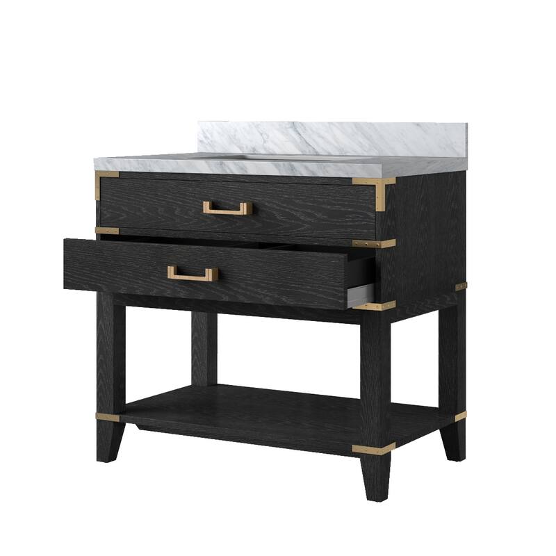 Norwalk Bath Vanity with Carrara Marble Top and Sink