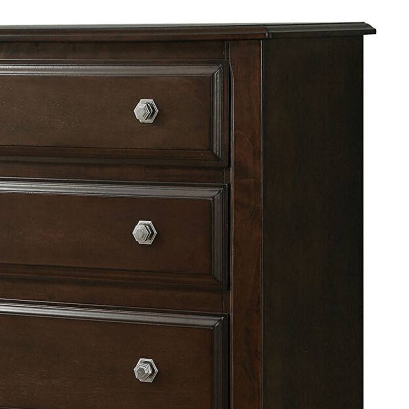 Roomy Transitional Style Wooden Chest, Brown Cherry
