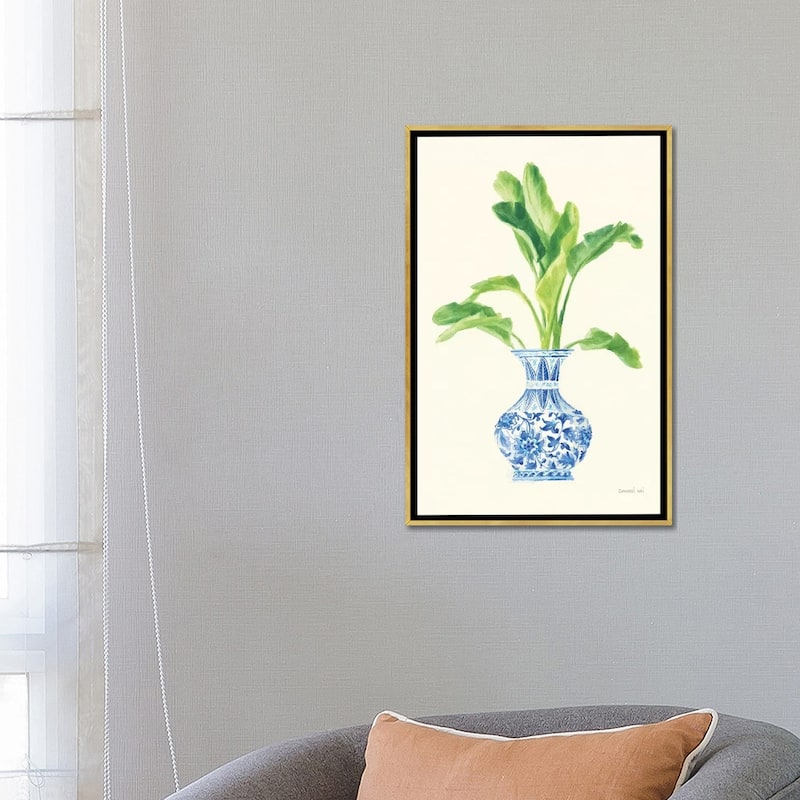 iCanvas "Palm Chinoiserie I" by Danhui Nai Framed Canvas Print