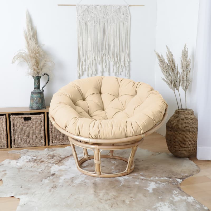 Humble + Haute Round Papasan Cushion - 48 x 48 x 4 inches - Ivory