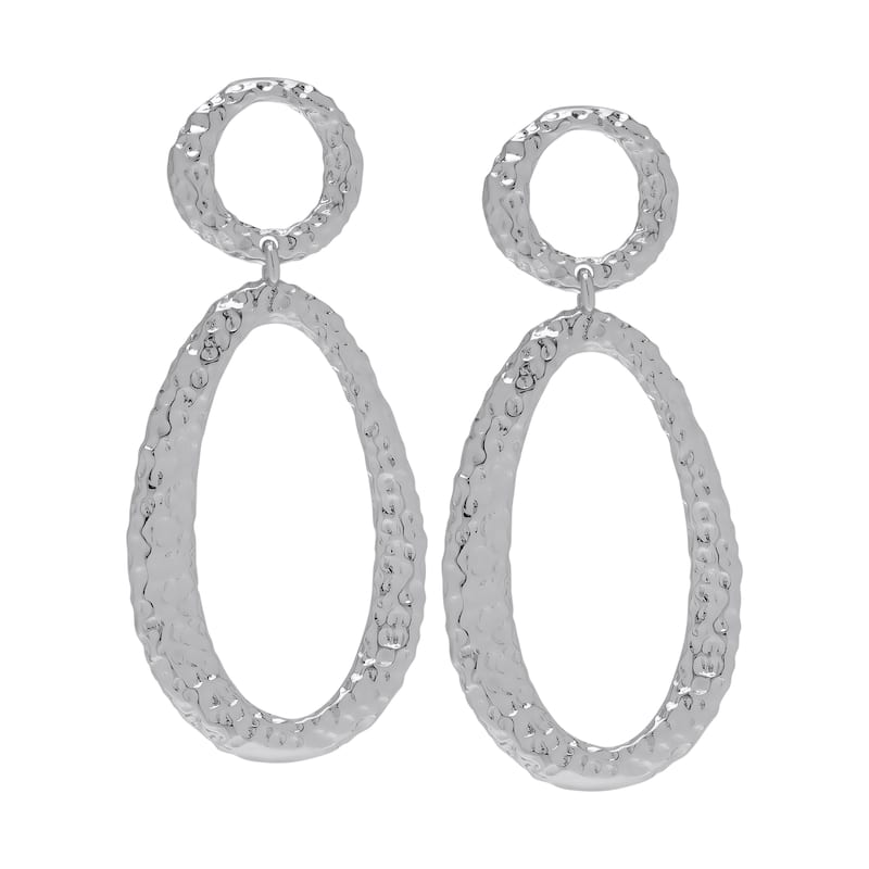 Victoria Townsend Silver Plated Oval Drop Stud Earring