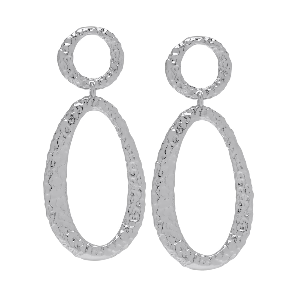 Victoria Townsend Silver Plated Oval Drop Stud Earring