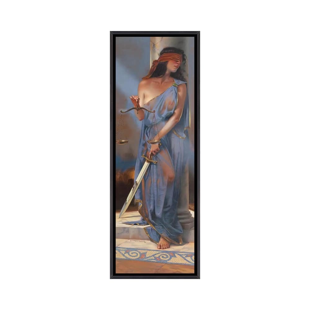 iCanvas "Lady Justice" by Maher Morcos Framed