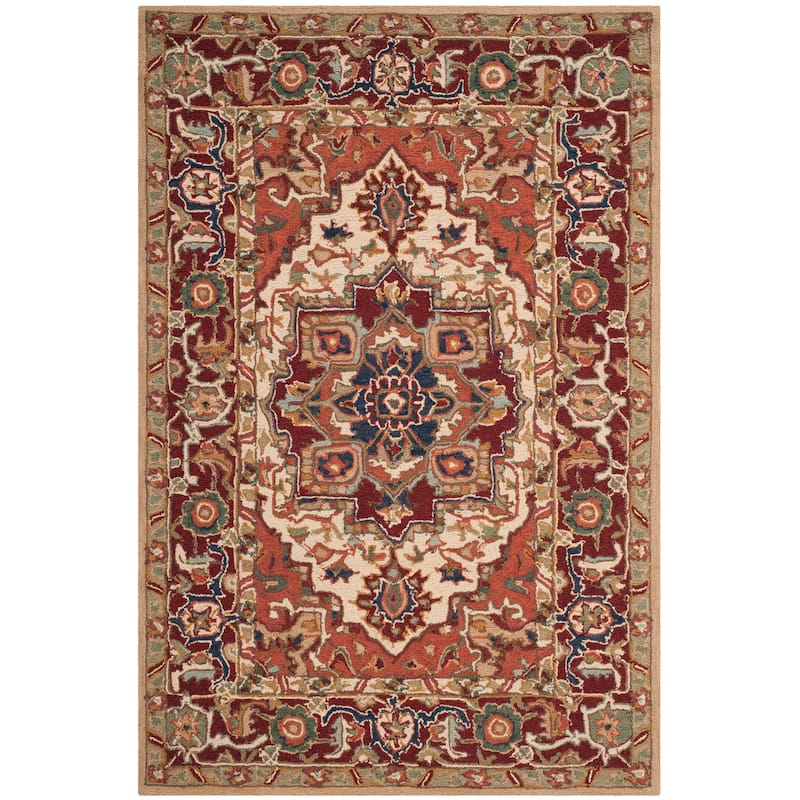 SAFAVIEH Hand-hooked Solbritt Red/ Ivory Wool Rug