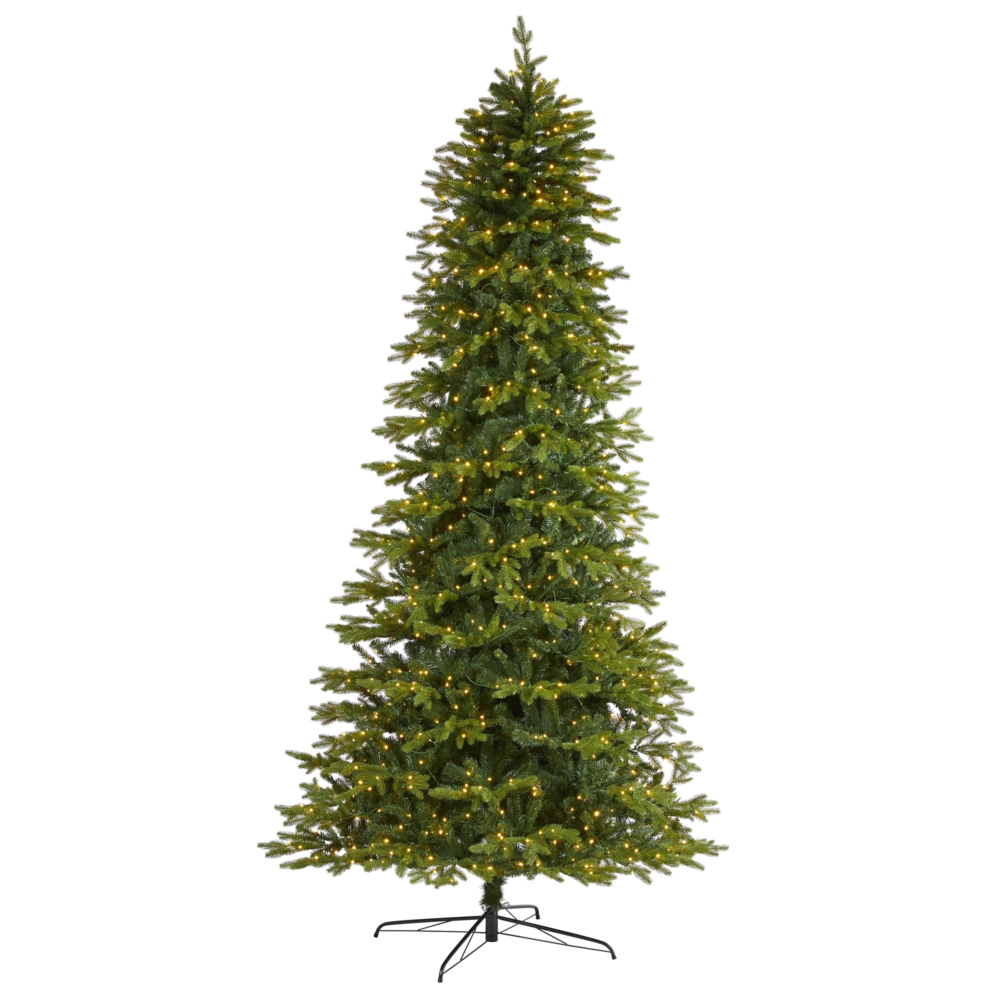10’ Pre-Lit Belgium Fir Artificial Christmas Tree, Clear LED Lights - 9 Foot