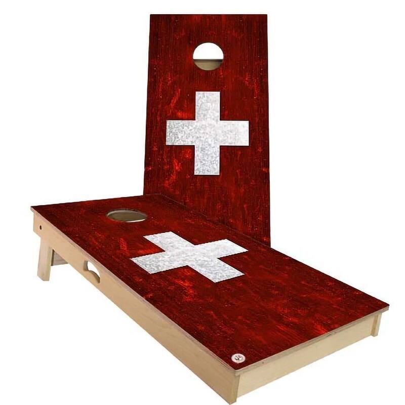 Switzerland Flag Outdoor Cornhole Board Set