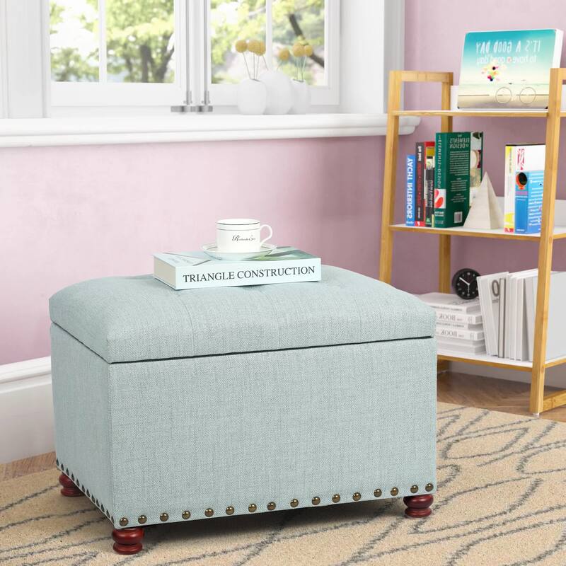 Adeco High End, Classy, Tufted Storage Bench, Ottoman Footstool