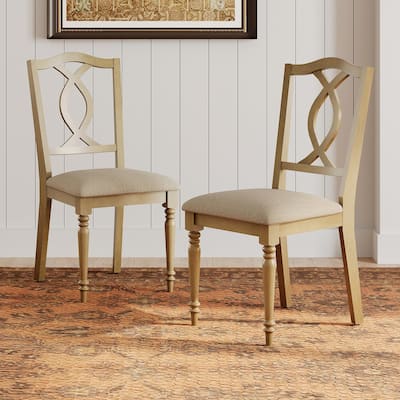 Wood Dining Chair with Cross-Back & Rubber Wood Gourd-Shaped Leg, Oak