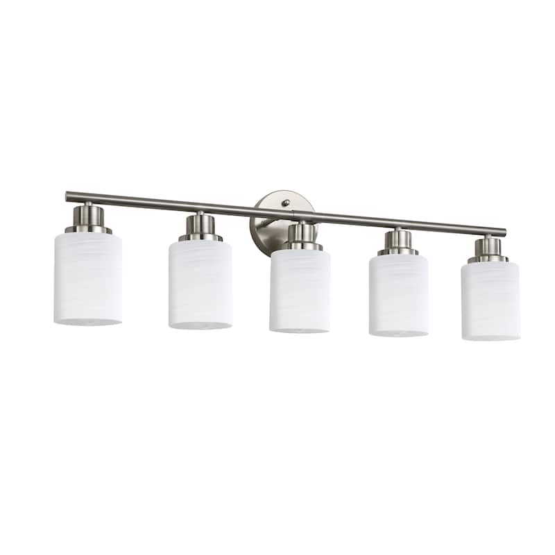 Bathroom Vanity Light 4/5/6-Light Nickel Finish Fixture - 4-Light - 5-Light