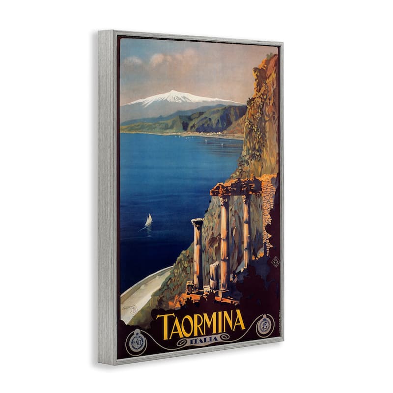 Stupell Tormina Italy Travel Poster Framed Giclee Art Design By Marcus Jules