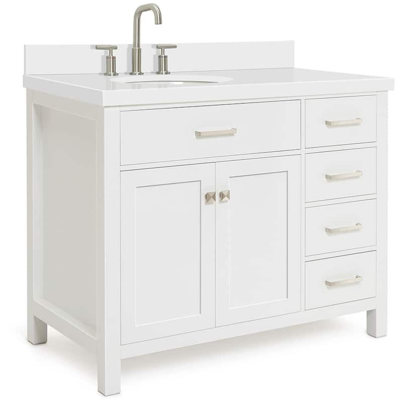 Ariel H043SLWQOVO Bristol 43" Free Standing Single Basin Vanity Set