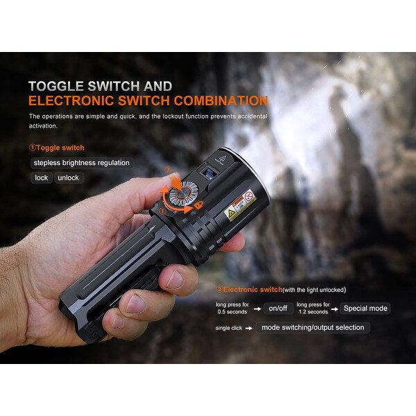 Fenix LR36R 10,000 Lumen LED and LEP Rechargeable Flashlight - Bed