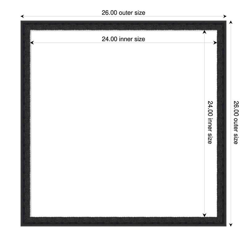 Bethany Framed Dry Erase Magnetic Board - 26 x 26 in - Bethany Black