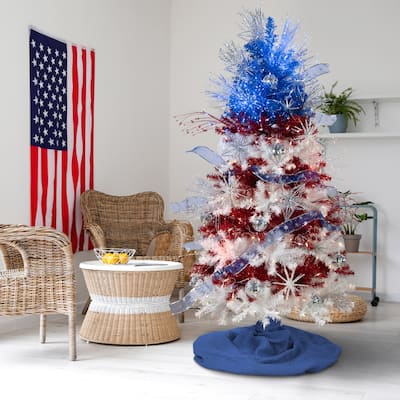 Pre-Lit Americana Tinsel Christmas Tree - 6' - Clear Lights