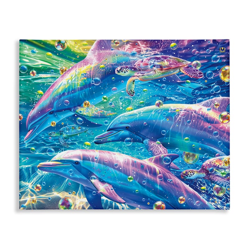 Stupell Chromatic Dolphins Trio Canvas Wall Art Design By Michael Ward - 20 x 16