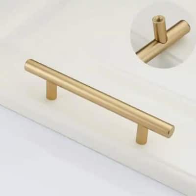 Brizza 6-5/16 in 160 mm Brushed Solid Gold Cabinet Handle Drawer Pull