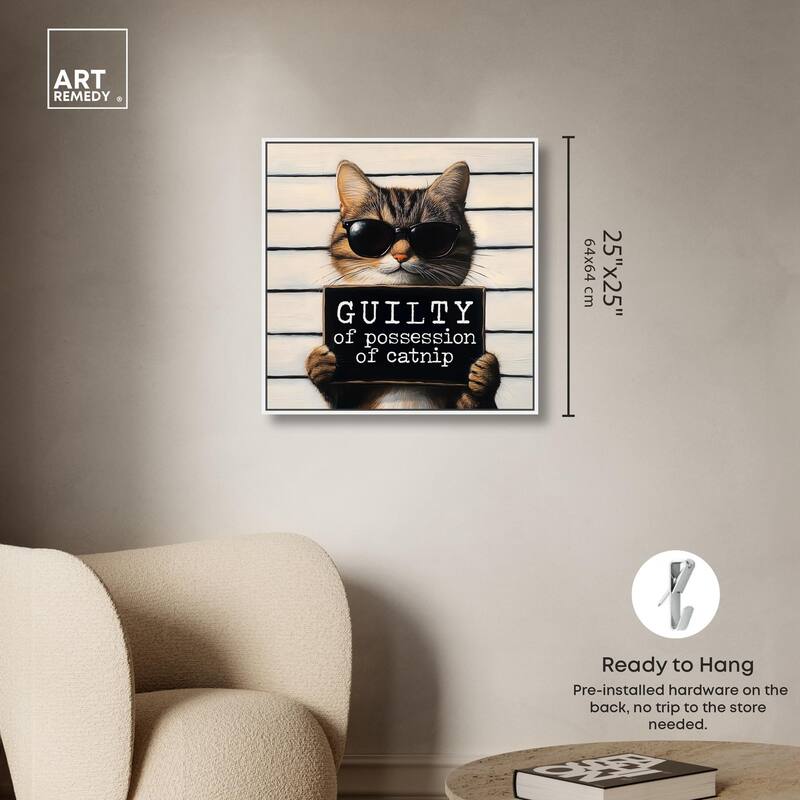Guilty of Catnip Canvas by Art Remedy