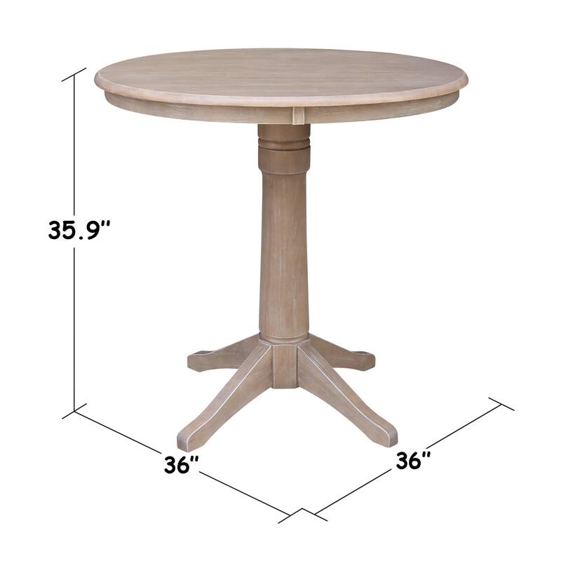 International Concepts Solid Wood 36" Round Pedestal Dining Table