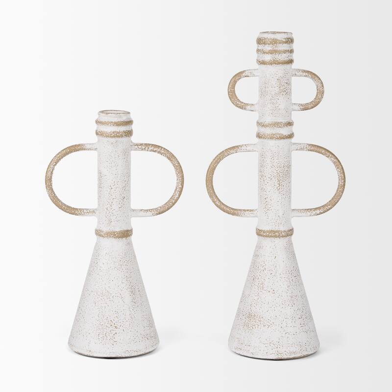 Ziva Small Distressed Wall White Metal Sculptural Object