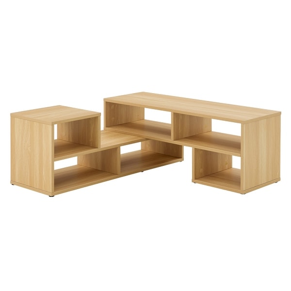 2 Pieces Free Combination L-Shaped Cube TV Stand Bookcase,2 Shelf