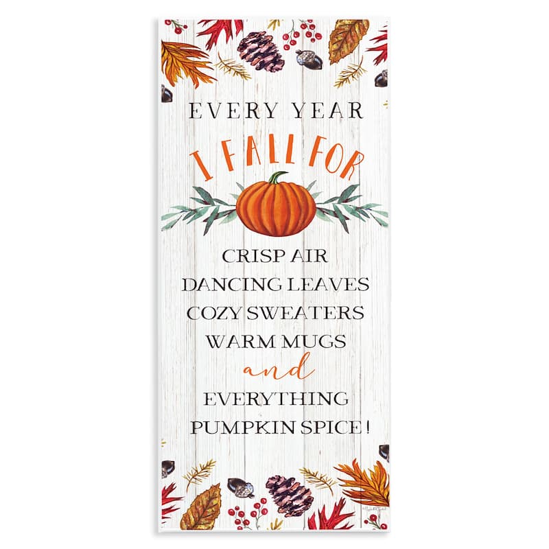 Stupell Every Year Favorite Fall Things Wall Plaque Art Design By Elizabeth Tyndall - 7 x 17