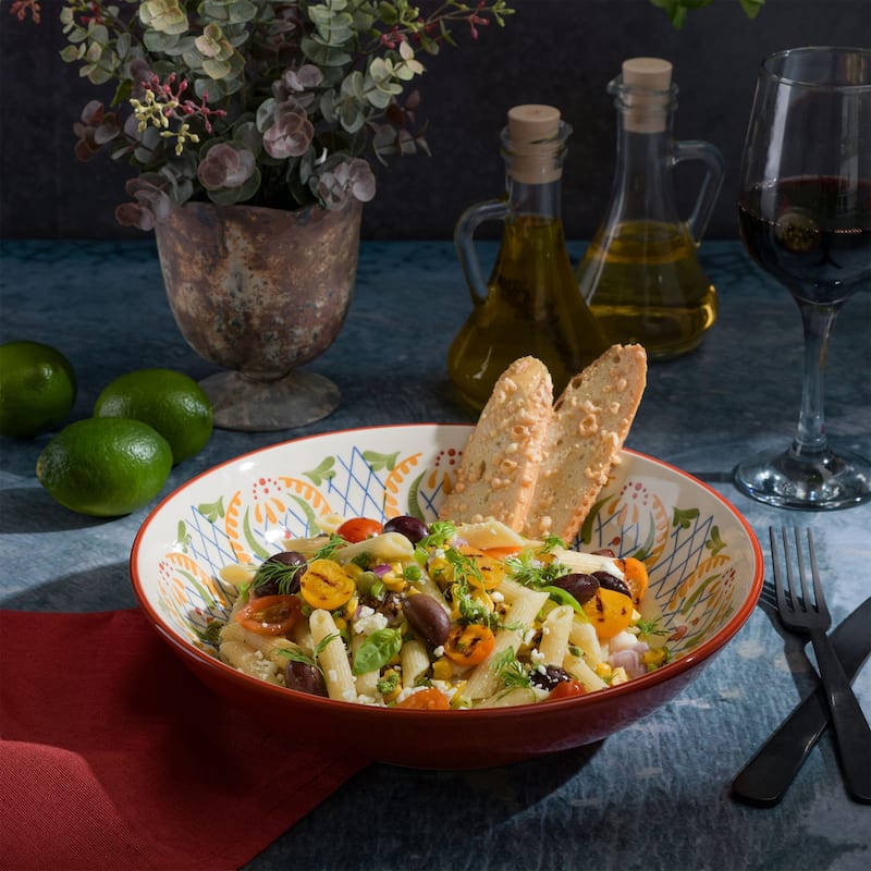 Laurie Gates California Designs Tierra 10.5In Stoneware Pasta Bowl in Red
