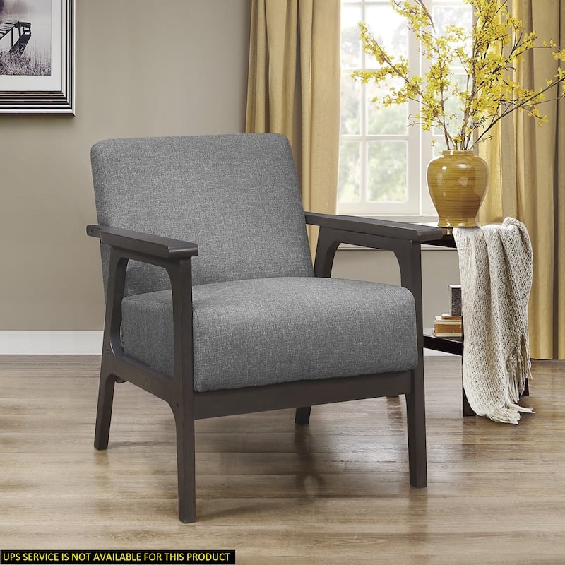 Fabric Upholstered Accent Chair with Antique Gray Frame
