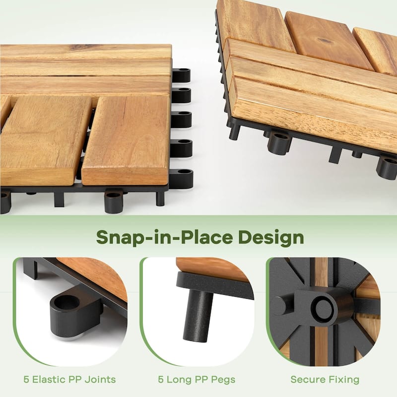 Costway 30 PCS Interlocking Flooring Tiles Floor Decking for Patio - See Details