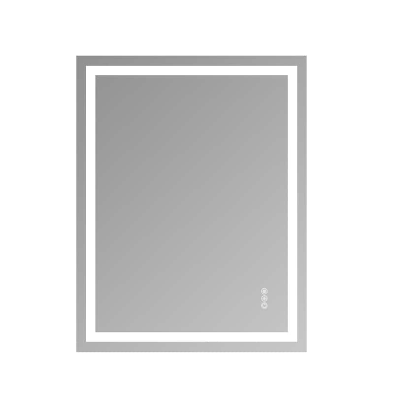 Topcraft Frameless Tempered Glass Mirror with Dual LED Strip Lighting