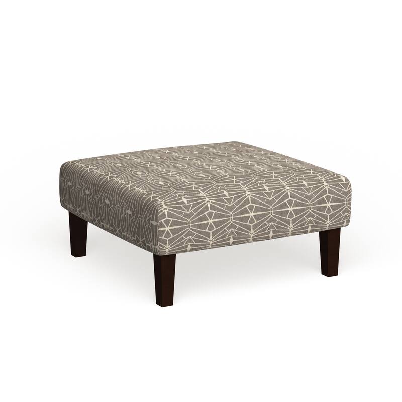 Cara Contemporary Taupe Fabric Cocktail Ottoman by Furniture of America