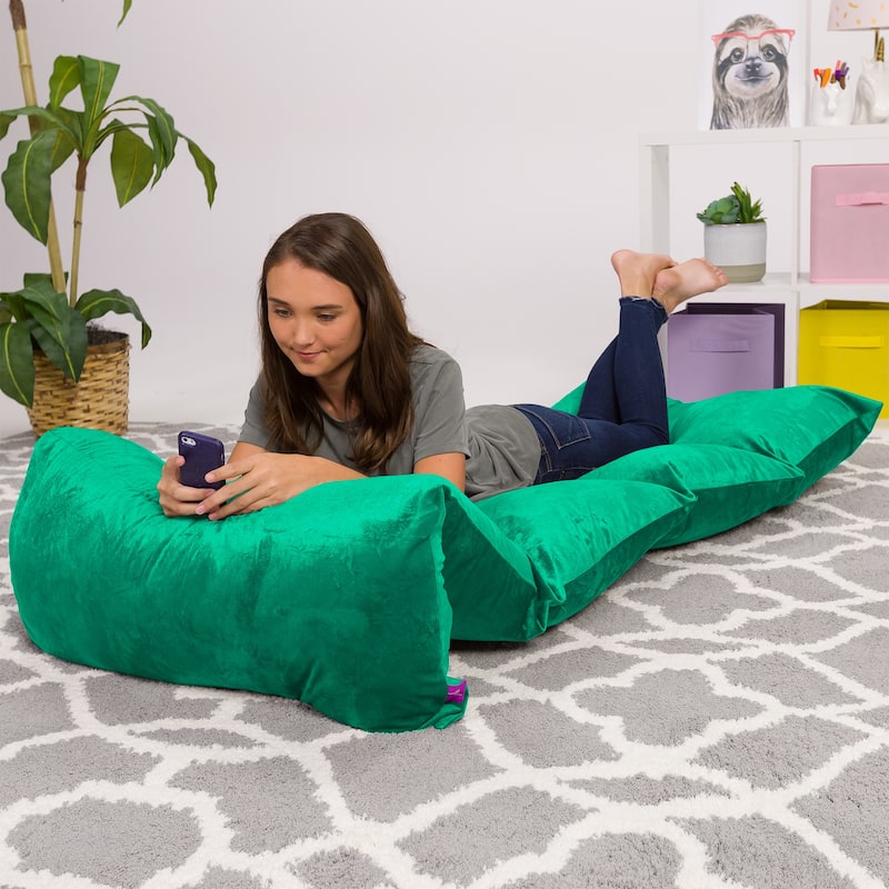 Kids Floor Pillow Cover,Premium Cushion and Lounger Covers for Pillows - Stuff w/ King Pillows - Cozy Soft - Teal