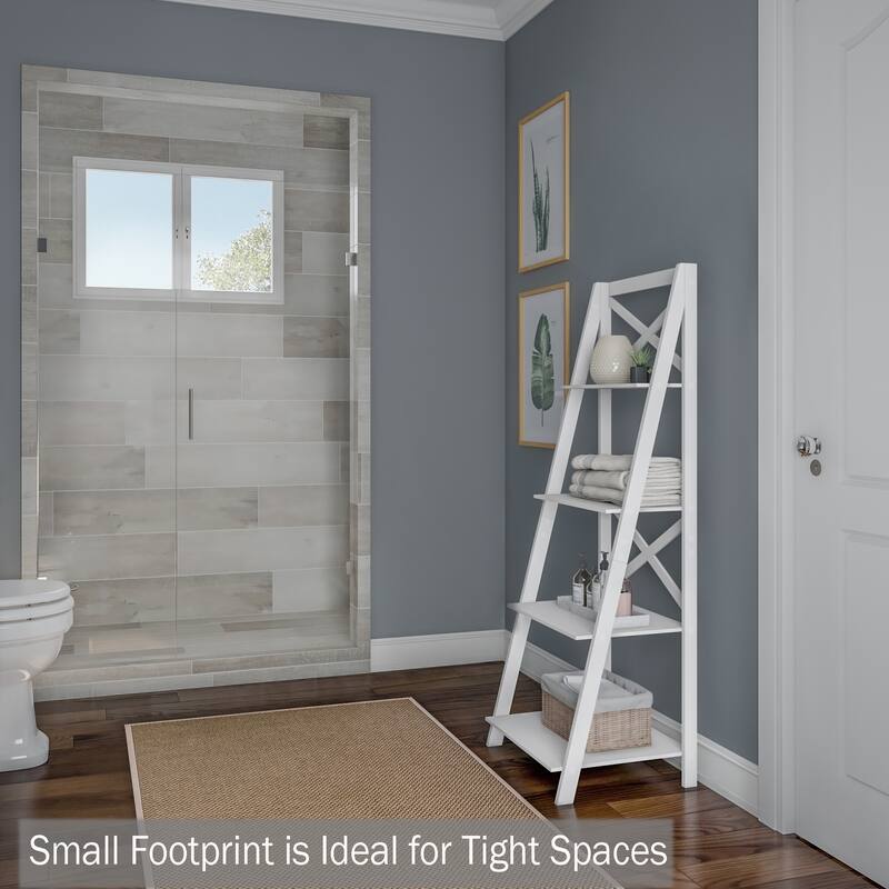 Lavish Home 4-Tier Leaning Ladder Bookshelf