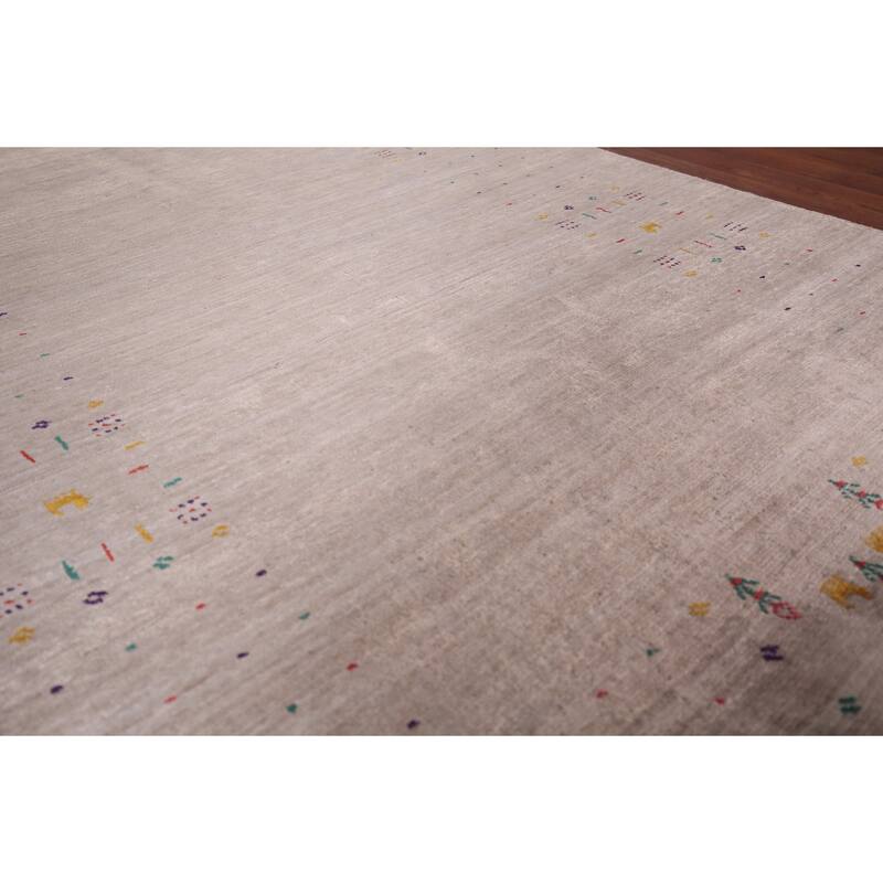 Gabbeh Indian Area Rug Hand-Knotted Beige Wool Carpet - 4'9"x 7'9"