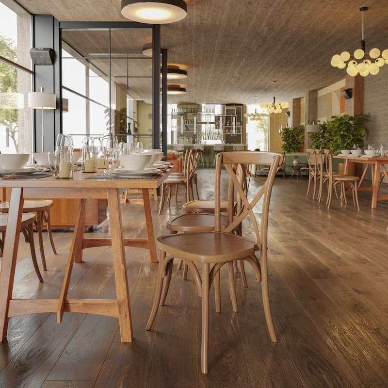 Stackable Wood Cross Back Chair
